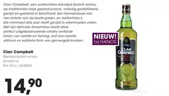 Hanos Clan campbell blended scotch whisky aanbieding