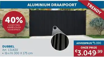 Zelfbouwmarkt ALUMINIUM DRAAIPOORT DUBBEL aanbieding