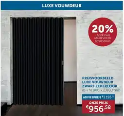 Zelfbouwmarkt LUXE VOUWDEUR PRIJSVOORBEELD LUXE VOUWDEUR ZWART LEDERLOOK (b x h) 900 x 2.000 mm aanbieding