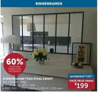 Zelfbouwmarkt BINNENRAMEN BINNENRAMEN TYGO STAAL ZWART aanbieding