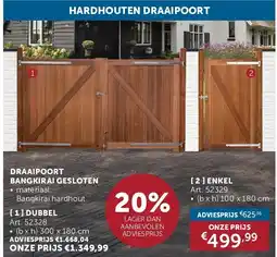 Zelfbouwmarkt DRAAIPOORT BANGKIRAI GESLOTEN DUBBEL aanbieding