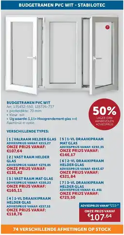 Zelfbouwmarkt BUDGETRAMEN PVC WIT aanbieding