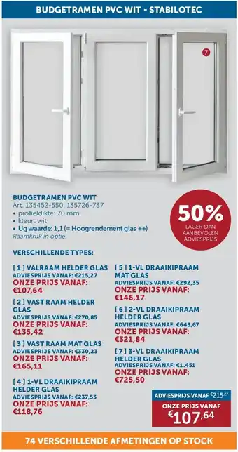 Zelfbouwmarkt BUDGETRAMEN PVC WIT aanbieding