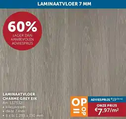 Zelfbouwmarkt LAMINAATVLOER CHARME GREY EIK aanbieding