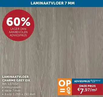 Zelfbouwmarkt LAMINAATVLOER CHARME GREY EIK aanbieding