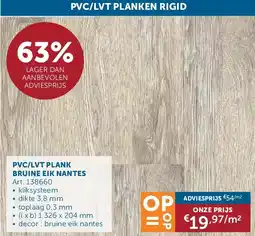 Zelfbouwmarkt PVC/LVT PLANK BRUINE EIK NANTES aanbieding