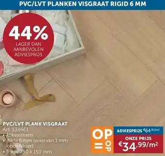 Zelfbouwmarkt PVC/LVT PLANK VISGRAAT aanbieding