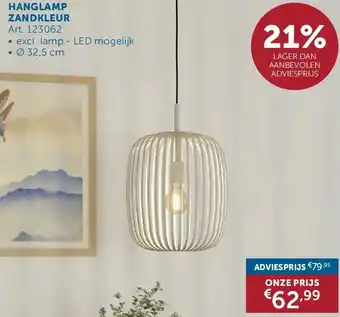 Zelfbouwmarkt HANGLAMP ZANDKLEUR aanbieding