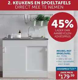 Zelfbouwmarkt MEUBEL MET SPOELTAFEL aanbieding