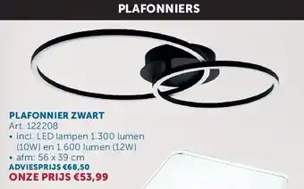 Zelfbouwmarkt PLAFONNIER ZWART aanbieding