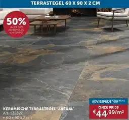 Zelfbouwmarkt KERAMISCHE TERRASTEGEL ARENAL aanbieding