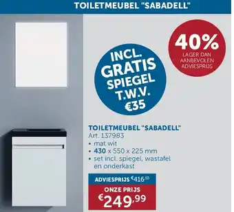 Zelfbouwmarkt TOILETMEUBEL SABADELL aanbieding