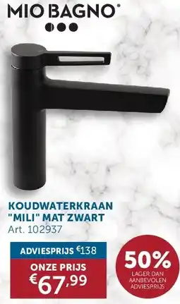 Zelfbouwmarkt KOUDWATERKRAAN MILI MAT ZWART aanbieding