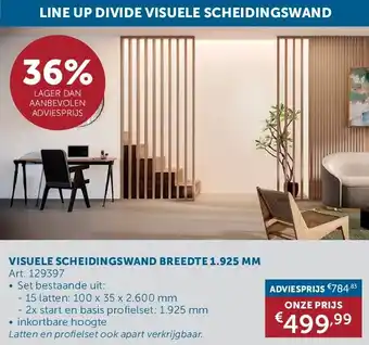 Zelfbouwmarkt VISUELE SCHEIDINGSWAND BREEDTE 1.925 MM aanbieding