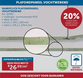 Zelfbouwmarkt SHARPCLICK PLAFONDPANEEL VOCHTWEREND aanbieding