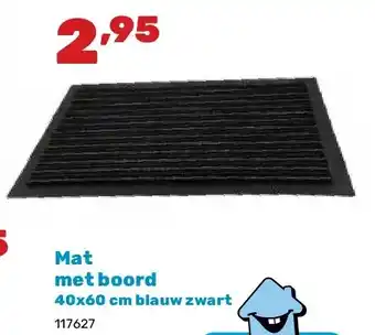 Happyland Mat met boord 40x60 cm blauw zwart aanbieding