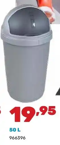 Happyland Roll bullet bin zilver/grijs 50 L aanbieding