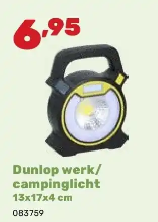 Happyland Dunlop werk/ campinglicht 13x17x4 cm aanbieding