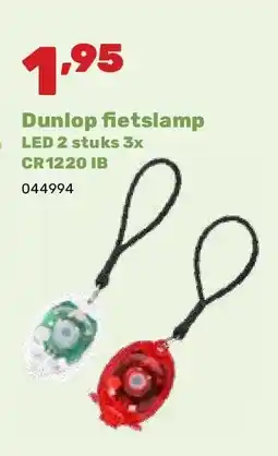 Happyland Dunlop fietslamp LED 2 stuks 3x CR1220 IB aanbieding