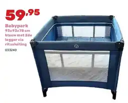 Happyland Babypark 93x93x78 cm blauw met 2de legger via ritssluiting aanbieding