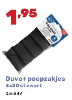 Happyland Duvo+ poepzakjes 4x20 st zwart aanbieding