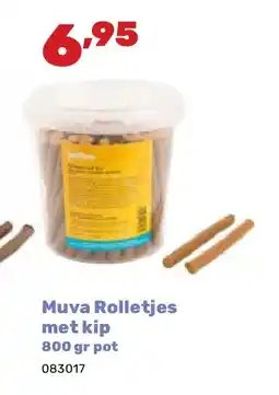 Happyland Muva Rolletjes met kip 800 gr pot aanbieding