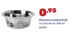 Happyland Dierenvoederbak rvs dia 16 cm 750 ml aanbieding