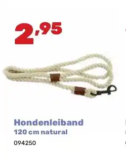 Happyland Hondenleiband 120 cm natural aanbieding