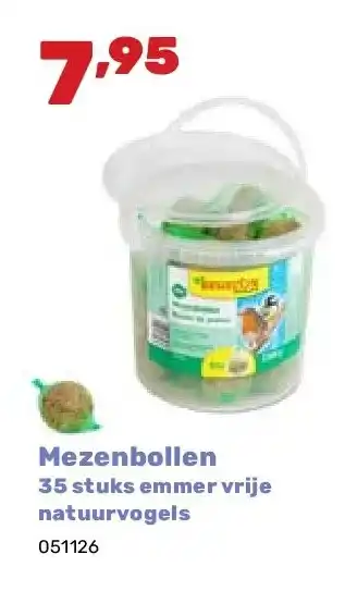 Happyland Mezenbollen 35 stuks emmer vrije natuurvogels aanbieding