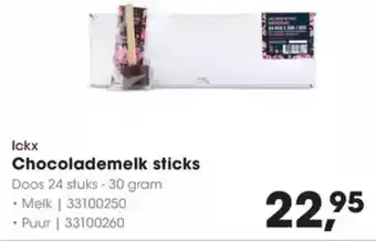 Hanos Ickx Chocolademelk Sticks aanbieding