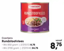 Hanos Coertjens Rundstoofvlees aanbieding