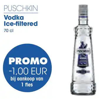 Prik en Tik Puschkin Vodka Ice-filtered aanbieding