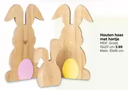 Xenos Houten haas met hartje aanbieding