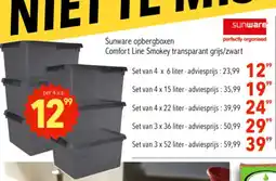 Dip & Da Sunware opbergboxen Comfort Line Smokey transparant aanbieding