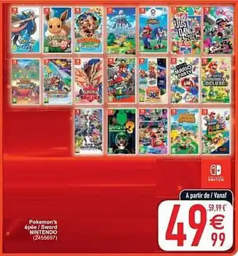 Cora Pokemon`s épée - sword nintendo aanbieding