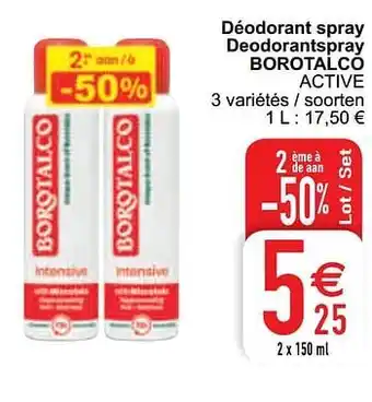 Cora Déodorant spray deodorantspray borotalco active 150ml aanbieding