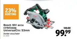 GAMMA Bosch 18v accu cirkelzaag UniversalCirc 53mm aanbieding