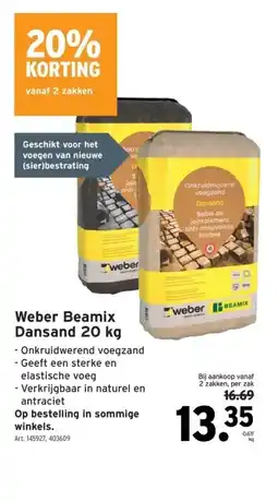 GAMMA Weber Beamix Dansand 20 kg aanbieding