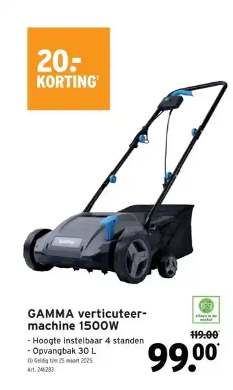 GAMMA GAMMA verticuteer- machine 1500W aanbieding