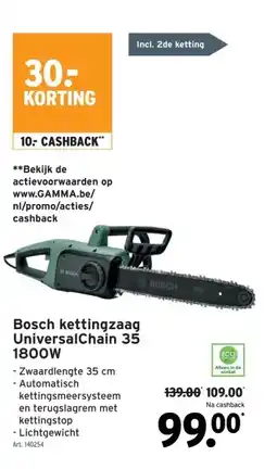 GAMMA Bosch kettingzaag UniversalChain 35 1800W aanbieding