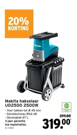 GAMMA Makita hakselaar UD2500 2500W aanbieding