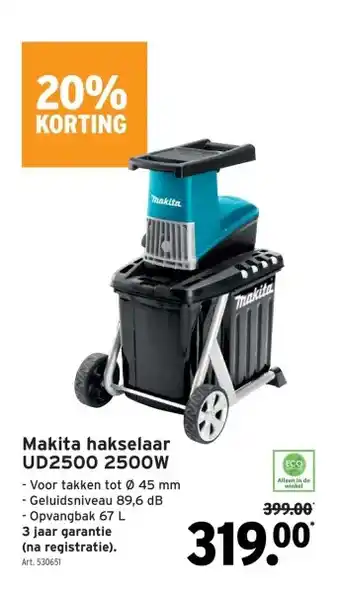 GAMMA Makita hakselaar UD2500 2500W aanbieding