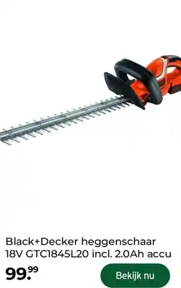 GAMMA Black+Decker heggenschaar 18V GTC1845L20 incl. 2.0Ah accu aanbieding