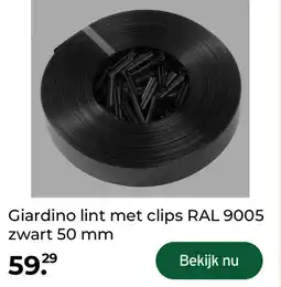 GAMMA Giardino lint met clips RAL 9005 zwart 50 mm aanbieding