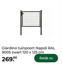 GAMMA Giardino tuinpoort Napoli RAL 9005 zwart 120 x 125 cm aanbieding