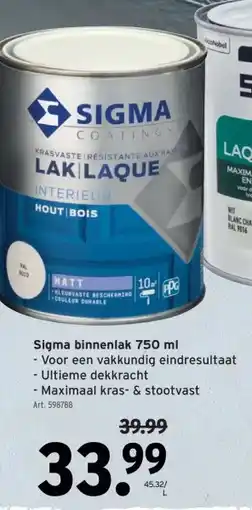 GAMMA Sigma binnenlak 750 ml aanbieding