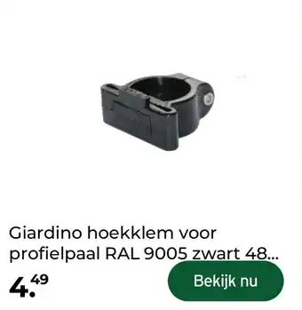 GAMMA Giardino hoekklem voor profielpaal RAL 9005 zwart 48 aanbieding