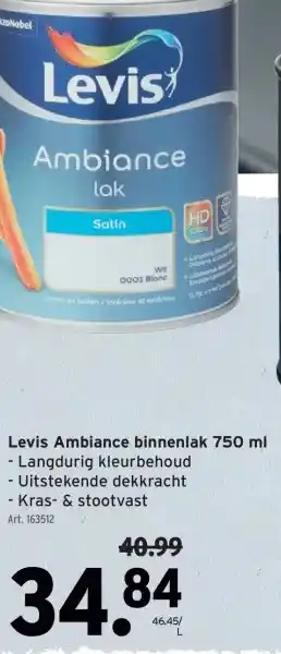 GAMMA Levis Ambiance binnenlak 750 ml -Langdurig kleurbehoud aanbieding