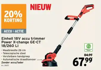 GAMMA Einhell 18V accu trimmer Power X-change GE-CT 18/260 LI aanbieding