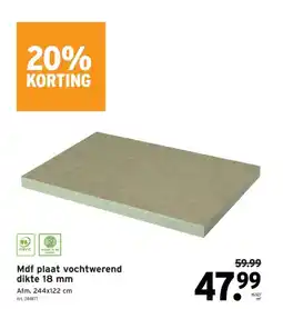 GAMMA Mdf plaat vochtwerend dikte 18 mm aanbieding